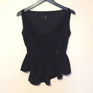 Elm Design black wrap goth witchy asymmetrical style blouse size 2P or XXS-XS